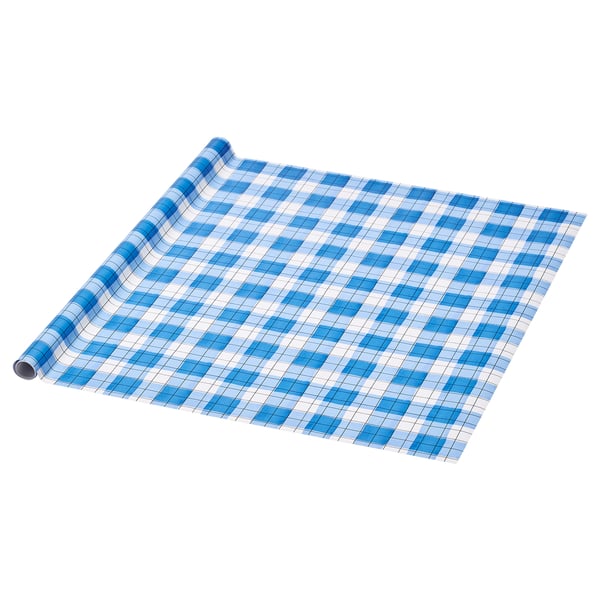 Buy Vinter 2019 Gift Wrap Roll Blue Check Pattern Online Ikea