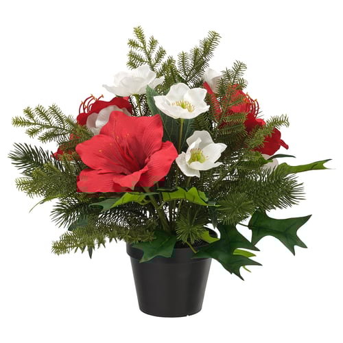 VINTERFINT Artificial potted plant in/outdoor arrangement/red white
