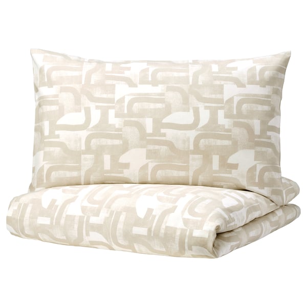 Buy Vinterjasmin Quilt Cover And 2 Pillowcases White Beige