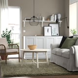 VOLLERSLEV Rug, high pile, grey-green, 200x300 cm