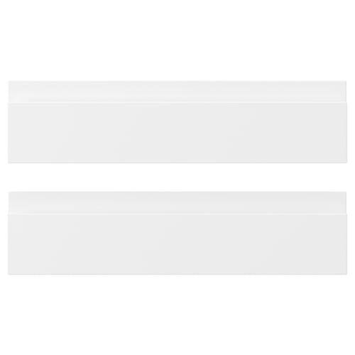 VOXTORP matte white kitchen cabinet fronts with integrated handles - modern minimalist design