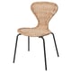 ÄLVSTA Stuhl, geflochtenes Rattan, natürliche Farbe, Metallbeine, geschwungene Form, komfortables Design.