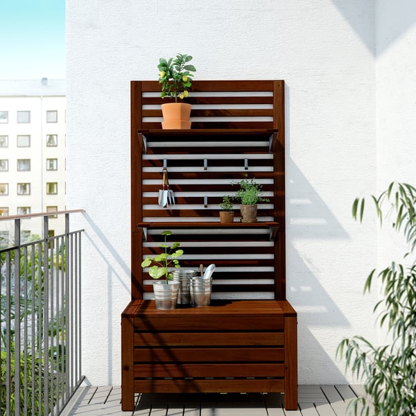 Applaro Bank Paneel Mit Bord Aussen Braun Las Ikea Osterreich