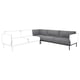 Option: Modernes L-förmiges ÄPPLARYD-Sofa, grau, mit schmalen Beinen und maßgeschneidertem Stoff.
