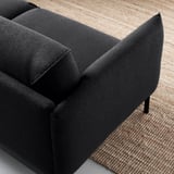 Dunkelgraues ÄPPLARYD Sofa, modernes Design mit schlanken Beinen, bequeme Kissen.