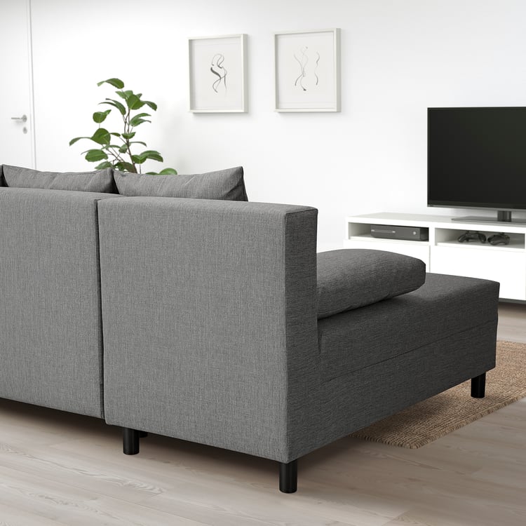 ANGSTA 3er-Bettsofa, Mit Récamiere grau - IKEA Österreich