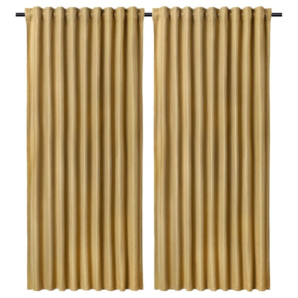 ANNAKAJSA 2 Gardinenschals (abdunk.), ocker/mit Gardinenband, 145x300 cm