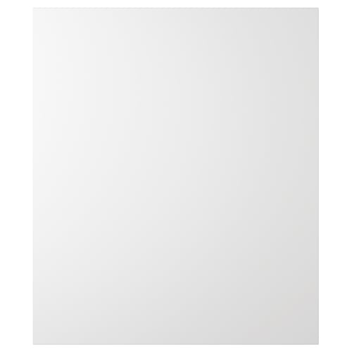 APLARIERTE, weiße quadratische Renovierungsplatte, Acryl- und Polyesterfarbe auf Faserplatte.