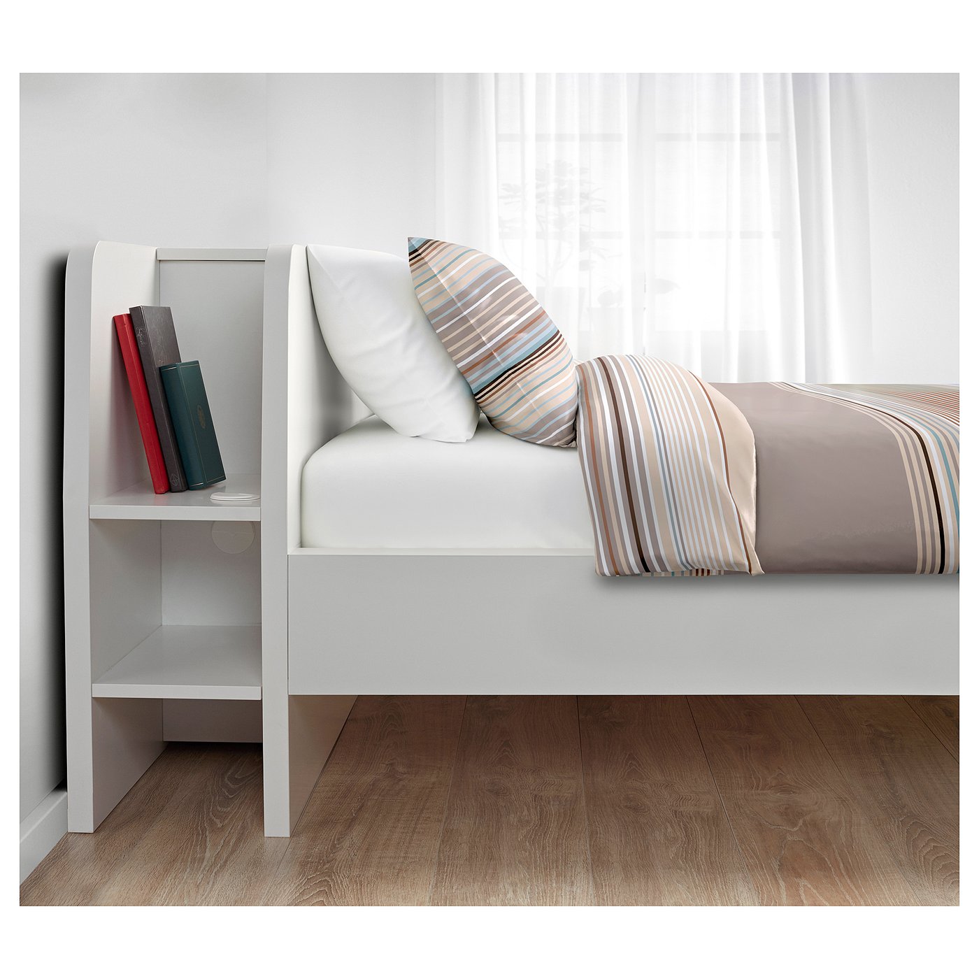 ASKVOLL Bettgestell mit Kopfteil und Aufb. weiß, Luröy IKEA