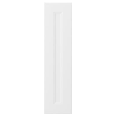 Dieses Bild zeigt die weiße AXSTAD Küchentür mit glatter, matter Oberfläche, weichen Linien und eingesetztem Paneeldesign.