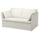 Weißes Ikea-Sofa mit Rückenlehne, modernes Design, weicher Stoff, hohe Rückenlehne, zwei Sitze.
