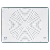 Ikea BAKTRADITION Backmatte, weiß mit grünem Rand, runde Muster, Silikon.