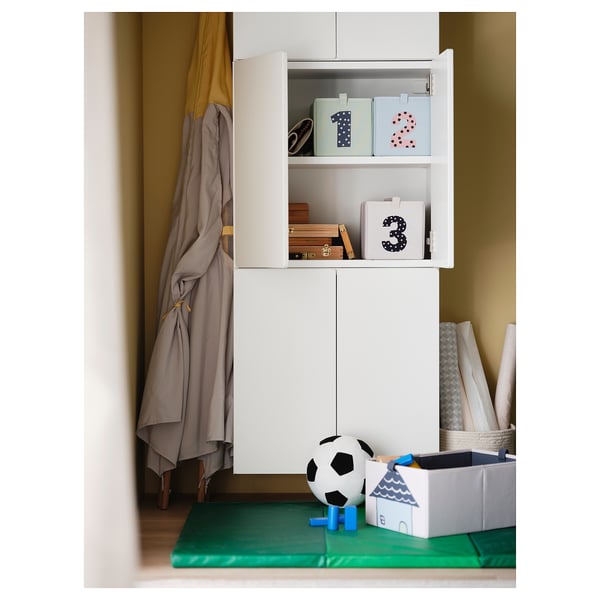 BARNDRÖM Behälter 3er-Set, grün blau/beige, 17x27x17 cm