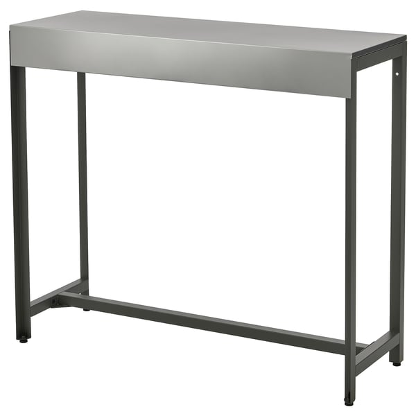 BÅTSKÄR Küchentisch für den Außenbereich, grau, rechteckig, Stahl und Edelstahl, modernes Design.