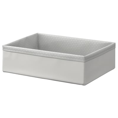 BAXNA: rechteckiger, weißer Organizer, Stoff, tiefe Schublade, recyceltes Polyester, schlichtes Design.