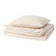 Option: Berglpalm beige gestreifte Bett- und Kissenbezüge, 100% Baumwolle.