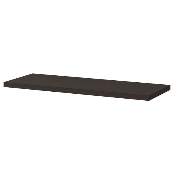Berghsult braun-schwarzes Wandregal, rechteckiges, schlichtes Design.