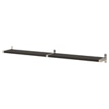Wandregal BERGSHULT: schwarz, rechteckig, modern, auf Metallhalterungen montiert.