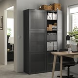 Modernes Homeoffice mit BESTÅ Stauraum, Büchern und Schreibtisch