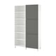 BESTÅ Aufbewahrungsschrank, grau & weiß, modernes minimalistisches Design, offene Regale, verstellbare Soft-Close-Türen.
