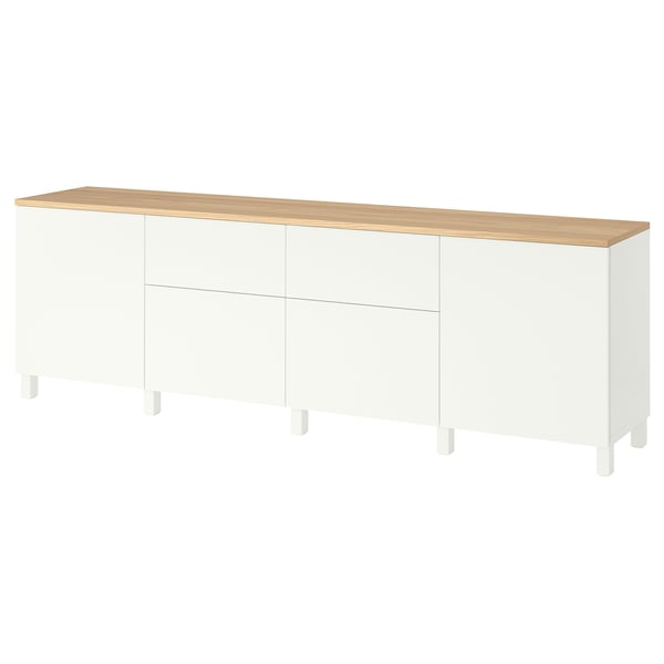 BESTÅ Aufbewahrungskombi, weiß/Lappviken weiß, 240x42x76 cm