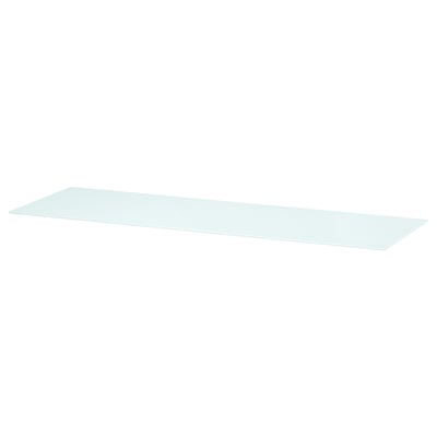 BESTÅ Glasplatte, weiß, rechteckig, schlankes Design.