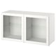 Weißer BESTÅ-Schrank mit Glastüren, schlankem Design und modernem Stauraum.