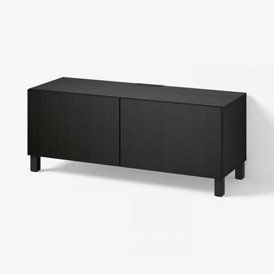 BESTÅ TV-Bank mit Türen, schwarzbraun/Lappviken/Stubbarp schwarzbraun, 120x42x48 cm