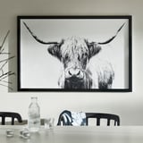 BJÖRKSTA Gerahmtes Bild, Kuh mit Horn/schwarz, 118x78 cm