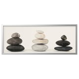 BJÖRKSTA Gerahmtes Bild, Steine/aluminiumfarben, 140x56 cm