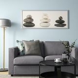 BJÖRKSTA Gerahmtes Bild, Steine/aluminiumfarben, 140x56 cm