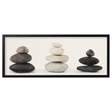BJÖRKSTA Gerahmtes Bild, Steine/schwarz, 140x56 cm