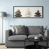 BJÖRKSTA Gerahmtes Bild, Steine/schwarz, 140x56 cm