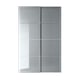 Option: Björnøya Kleiderschrank: dunkelgraue Milchglasschiebetüren, Aluminiumrahmen, Sicherheitsfolie. Rechteckige Form, modernes Design.