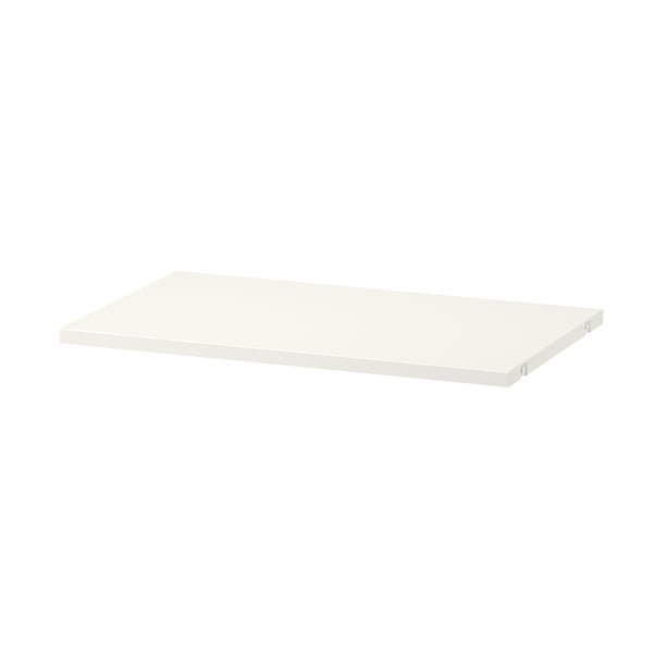 BOAXEL weißes Regal: schlichtes, rechteckiges Design aus Papierfolie, Spanplatten und Kunststoffkanten. Ideal für verschiedene Aufbewahrungsanforderungen.