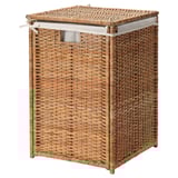 Branas geflochtener Wäschekorb, braun, rechteckig, Rattan mit Deckel.