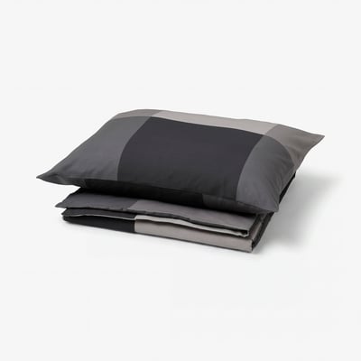 BRUNKRISSLA Bettwäsche-Set, 2-teilig, schwarz, 140x200/70x90 cm