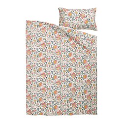 DAGGSALVIA Bettwäsche-Set, 2-teilig, bunt/Blumenmuster, 140x200/70x90 cm
