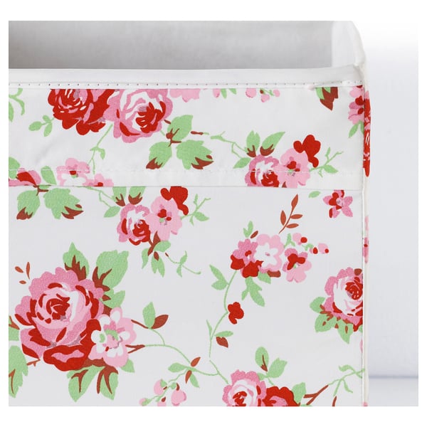 Aufbewahrungsbox mit Blumenmuster, sauber genäht, mit stabilen Griffen, ideal zum Organisieren und Aufbewahren von Gegenständen.