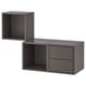 Moderne Wandaufbewahrung: EKETt, grau, Würfel & Schublade, schlankes, minimalistisches Design.