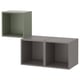 Ikea EKET Regale: graue & grüne Würfel, wandhängend, modern.