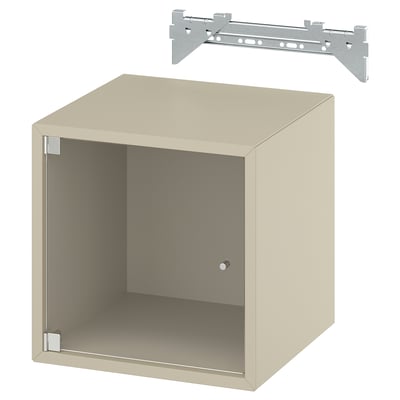 EKET Wandschrank mit Vitrinentür, beige, 35x35x35 cm