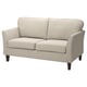 Option: EKHOLMA: cremefarbenes 2-Sitzer-Sofa, geschwungenes Design, Plüsch, Holzbeine, gemütlich.