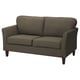 Option: EKHOLMA: modernes graues 2-Sitzer-Sofa, Holzbeine, Plüschkissen.