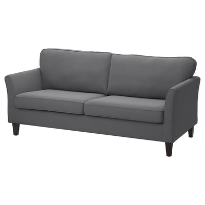 Modernes graues EKHOLMA Sofa mit weichem Stoff und Holzbeinen
