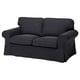 EKTORP 2-Sitzer-Sofa, dunkelgrau, dicke Kissen, gerollte Armlehnen, abnehmbarer Bezug.