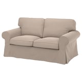EKTORP Zweisitzer, beige, gerollte Armlehnen, kastenförmiges Design, bequeme Kissen.