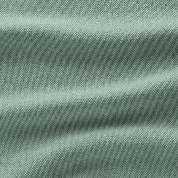 Weiches, strukturiertes grünes Gewebe mit feiner Webart, 78 % Baumwolle, 22 % recyceltes Polyester.
