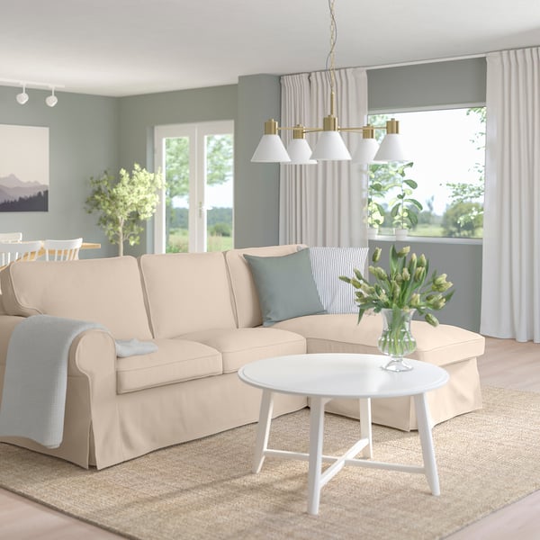 Ektorp 3er Sofa Mit Recamiere Hallarp Beige Ikea Osterreich