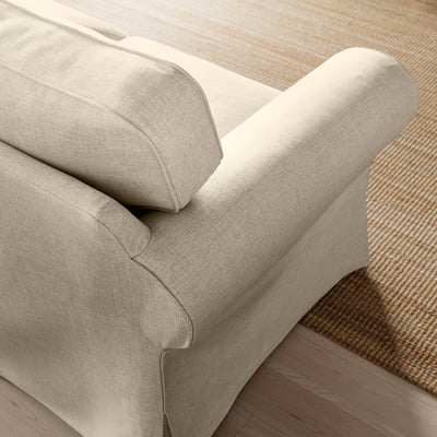 EKTORP 3er-Sofa mit Récamiere, Kilanda hellbeige